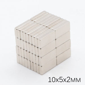 10 x 5 x 2mm Neodymium Block Magnets - Pack of 50/100/200 - Magneticks