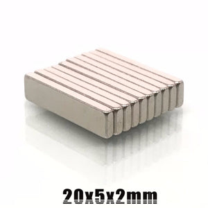 20 x 5 x 2mm Neodymium Block Magnets - Pack of 50/100/200 - Magneticks