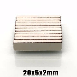 20 x 5 x 2mm Neodymium Block Magnets - Pack of 50/100/200 - Magneticks