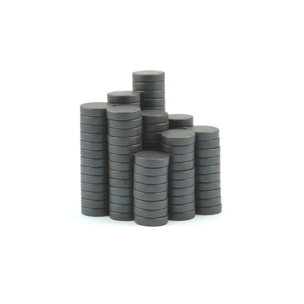 12 x 3mm Ferrite Disc Magnets - Pack of 50/100/200 - Magneticks