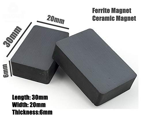 30 x 20 x 6mm Ferrite Block Magnets - Pack of 50/100/200 - Magneticks