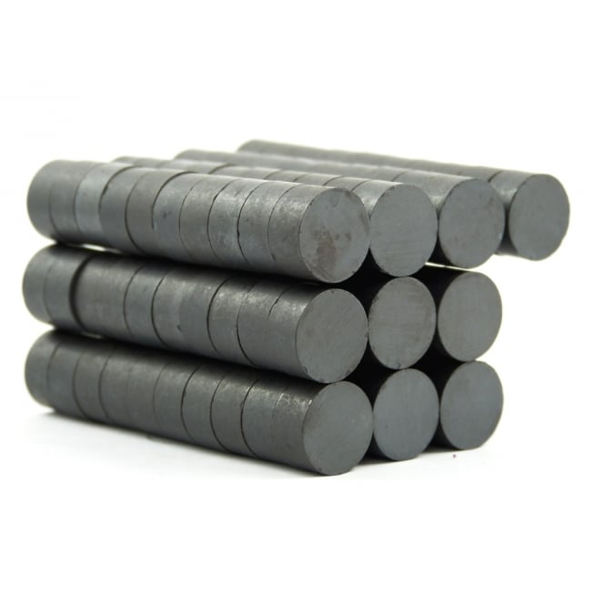 12 x 6mm Ferrite Disc Magnets - Pack of 50/100/200 - Magneticks