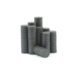 12 x 3mm Ferrite Disc Magnets - Pack of 50/100/200 - Magneticks